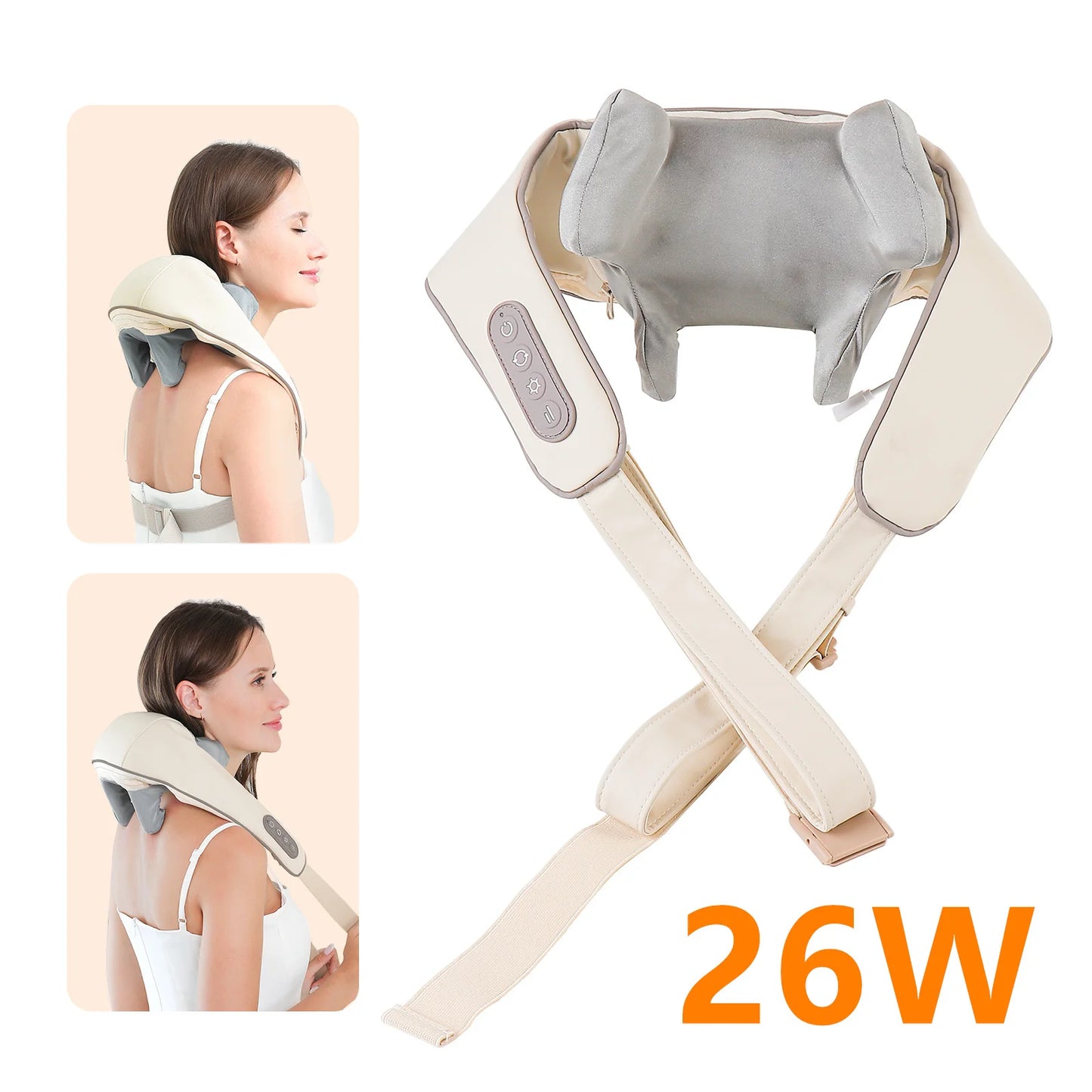 26W Neck and Shoulder Massager Wireless Shoulder and Back Kneading Massage Shawl Trapezius Neck Cervical Masajeador