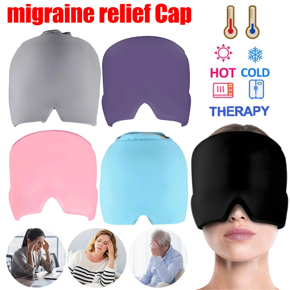 Relief Headgear Migraine Relief Cap Gel Ice Cap Cold Compress Therapy Cap Ice Head Wrap Pack Eye Mask for Pressure Relieve Pain