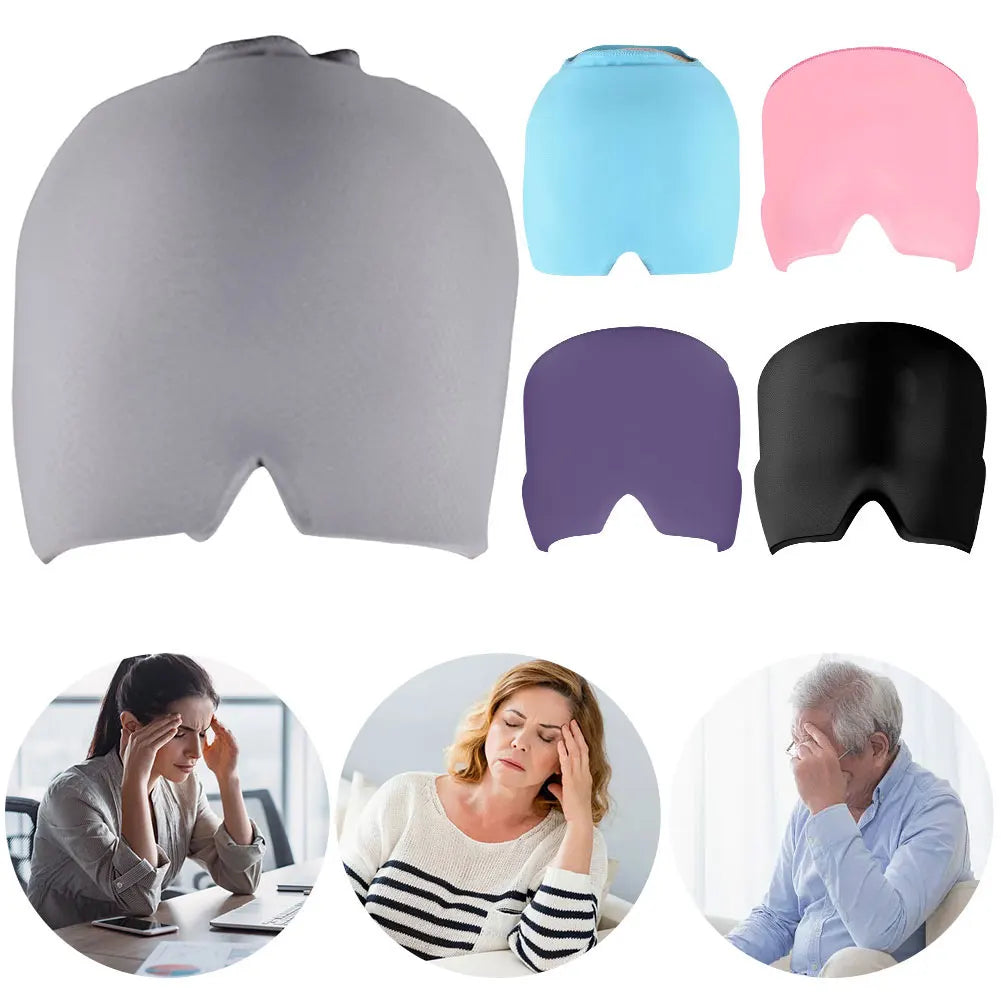 Relief Headgear Migraine Relief Cap Gel Ice Cap Cold Compress Therapy Cap Ice Head Wrap Pack Eye Mask for Pressure Relieve Pain